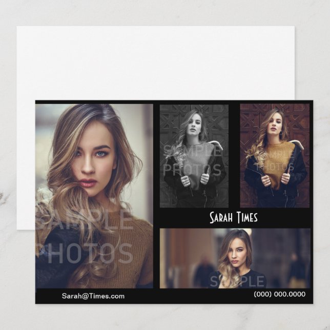 Plantilla modelo del negro de la tarjeta de los (Anverso / Reverso)