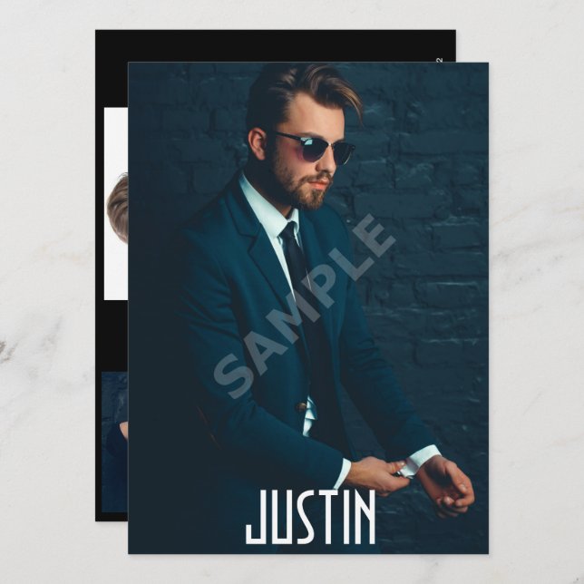 Plantilla modelo masculina de la tarjeta de los (Anverso / Reverso)