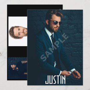 Plantilla modelo masculina de la tarjeta de los