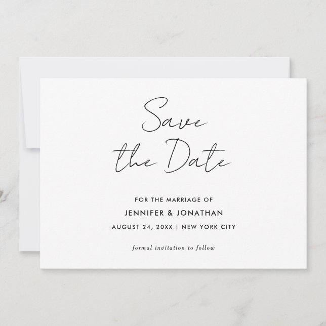 Plantilla Moderna Caligrafía Simple En Blanco Y Ne (Anverso)