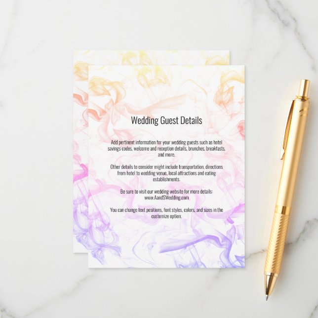 Plantilla moderna de Boda de niebla arco iris colo (Anverso/Reverso In Situ)