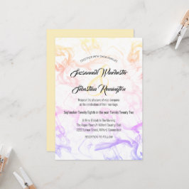 Plantilla moderna de Boda de niebla arco iris colo