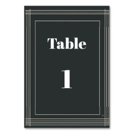 Plantilla moderna de números de mesa en negro y bl