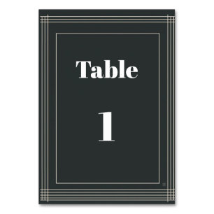 Plantilla moderna de números de mesa en negro y bl