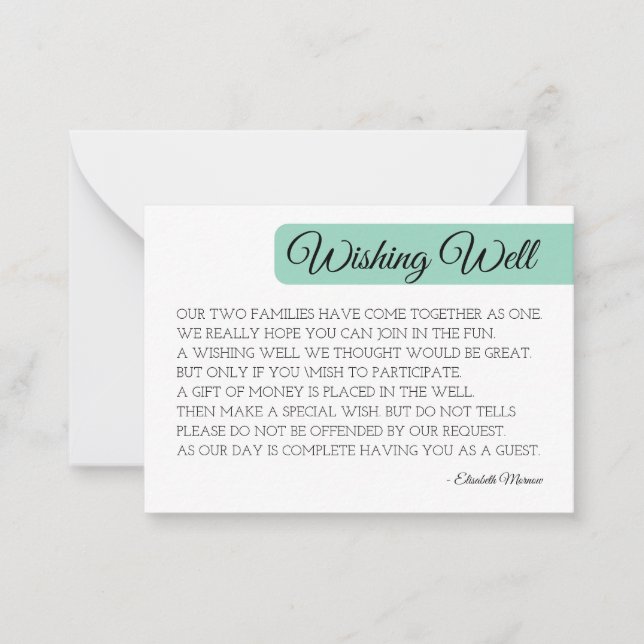 Plantilla moderna de tarjeta de Rubor Wshing Well  (Anverso)