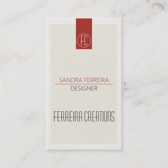 Plantilla moderna de tarjetas de visita Red White  (Anverso)