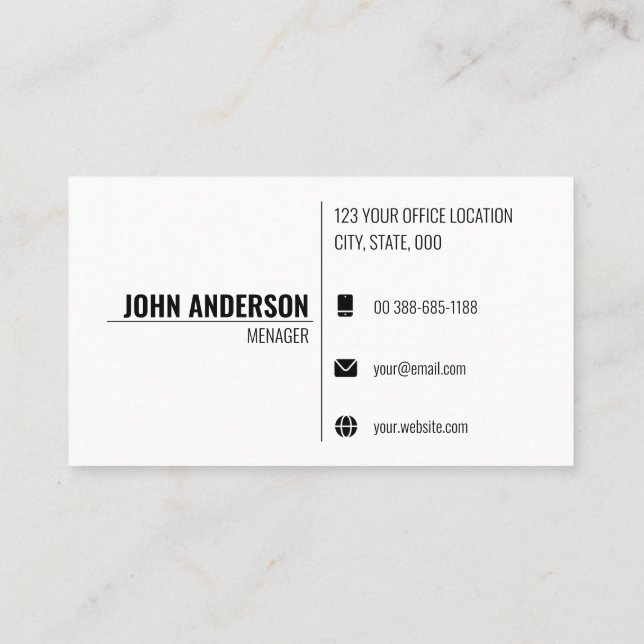 Plantilla moderna de tarjetas Minimalistas para em (Reverso)