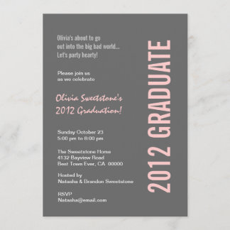 Plantilla moderna rosa gris Fiesta de graduación 2