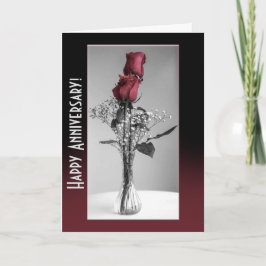 Plantilla Monocroma de Rosas Rojas para Feliz Aniv