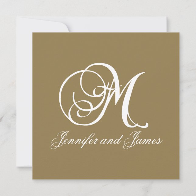Plantilla Monograma M de invitación a la boda de o (Anverso)