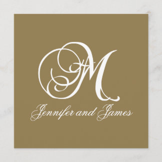 Plantilla Monograma M de invitación a la boda de o