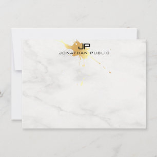 Plantilla Monograma Marble Blanco Elegante Esplash