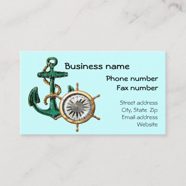 Plantilla náutica de la tarjeta de visita (Anverso)