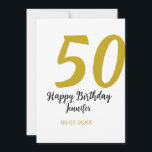 plantilla negra cumpleaños 50 con nombre fecha año<br><div class="desc">diseño editable</div>