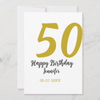 plantilla negra para cumpleaños 50 con nombre fech
