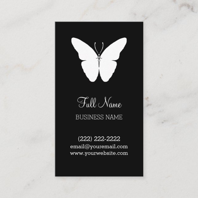 Plantilla negra y blanca de la tarjeta de visita (Anverso)