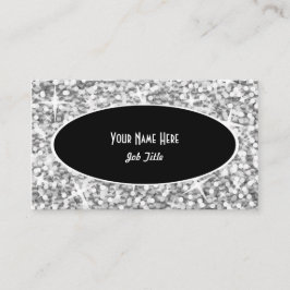 Plantilla oval negra "de plata" de la tarjeta de