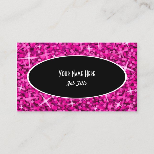 Plantilla oval negra rosada de la tarjeta de (Anverso)