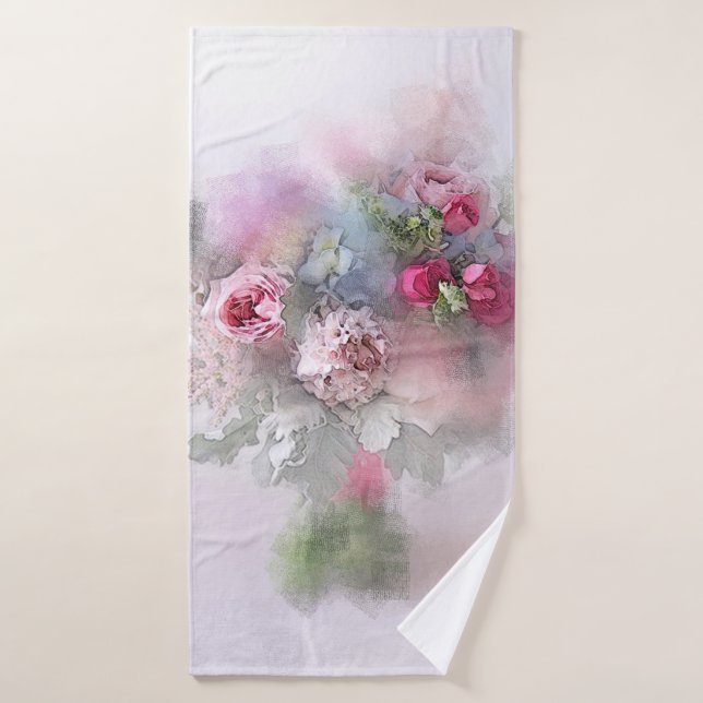 Plantilla para Bouquet de rosas rojas abstractas (Toalla de baño)