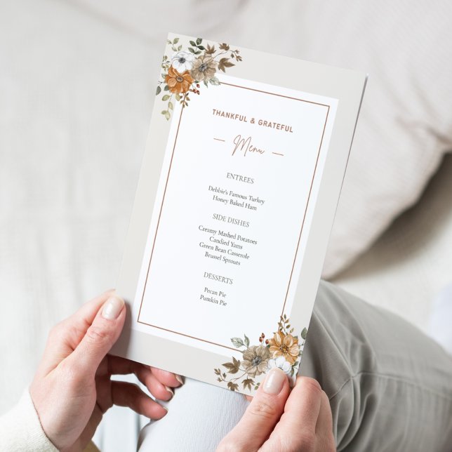 Plantilla para imprimir del menú Floral de la cena (Subido por el creador)