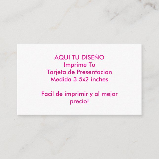 Plantilla para Tarjetas de Presentación Su diseño (Anverso)