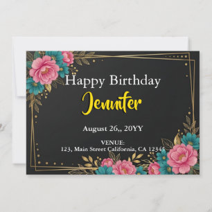 Plantilla personalizada de cumpleaños con rayas de