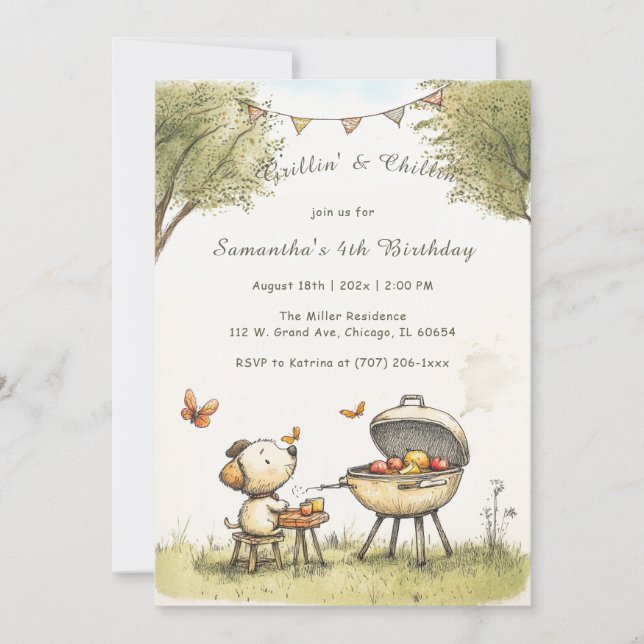 Plantilla personalizada de cumpleaños de BBQ para  (Anverso)