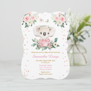 Plantilla personalizada de ducha de bebé koala