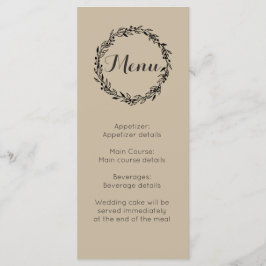 plantilla personalizada de menú para recepción de 