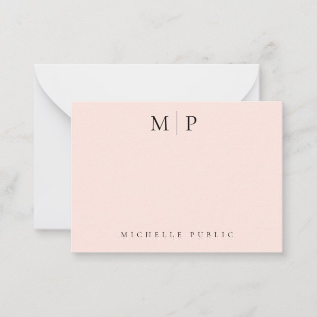 Plantilla personalizada de moda Chic Rosa Beige Mo (Anverso)