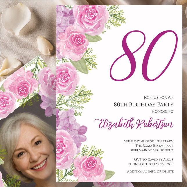 Plantilla personalizada de rosas rosadas para cump (Subido por el creador)