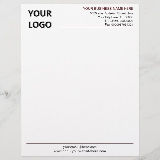 Plantilla personalizada simple de membrete de empr (Anverso)