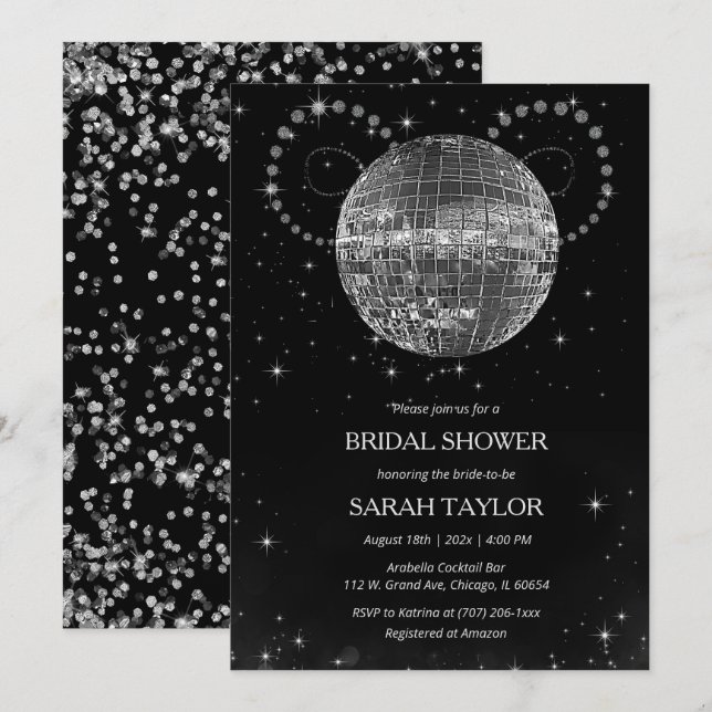 Plantilla plateada para despedida de soltera Retro (Anverso / Reverso)