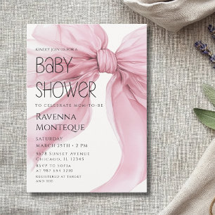 Plantilla Preppy Rubor Lazo Coquette Baby Shower