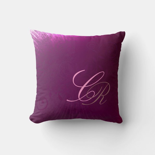 Plantilla púrpura de la almohada del monograma (Anverso)