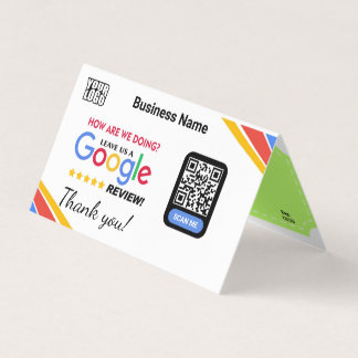 Plantilla QR de tarjeta plegada de Google Review c