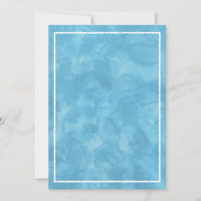 Plantilla rectangular de acuarela azul para baby s (Anverso)
