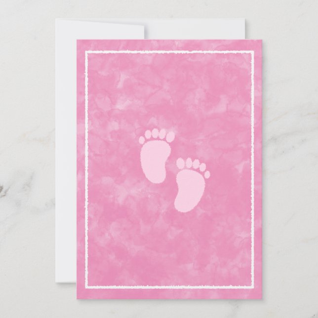 Plantilla rectangular para baby shower de acuarela (Anverso)