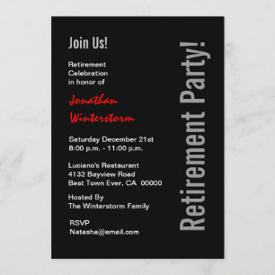 Plantilla roja blanca de RETIRO del negro moderno