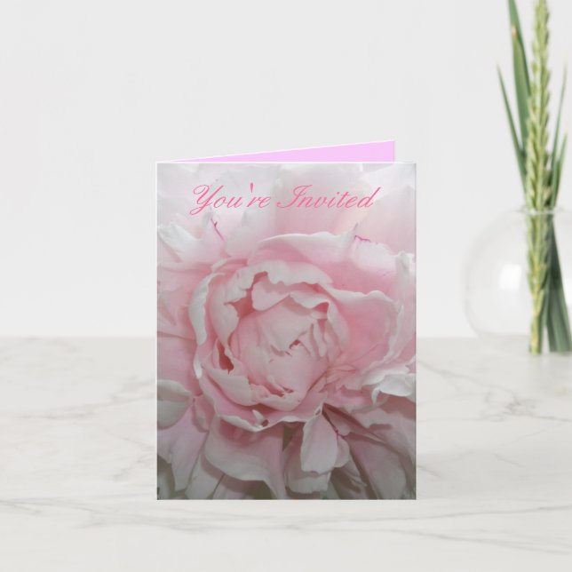 Plantilla rosada de la invitación de la boda del (Anverso)