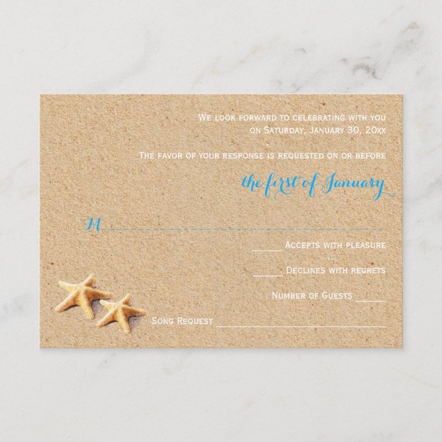 Plantilla RSVP de Boda de Beachy (Anverso)
