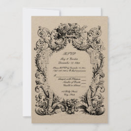 Plantilla RSVP de Boda de Rococo Barroca