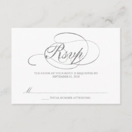 Plantilla RSVP de casamiento de Relieve metalizado