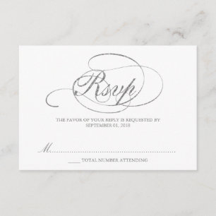 Plantilla RSVP de casamiento de Relieve metalizado