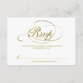 Plantilla RSVP de casamiento de Relieve metalizado
