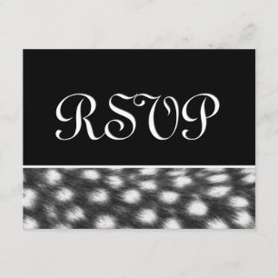 Plantilla RSVP de chita negra y blanca