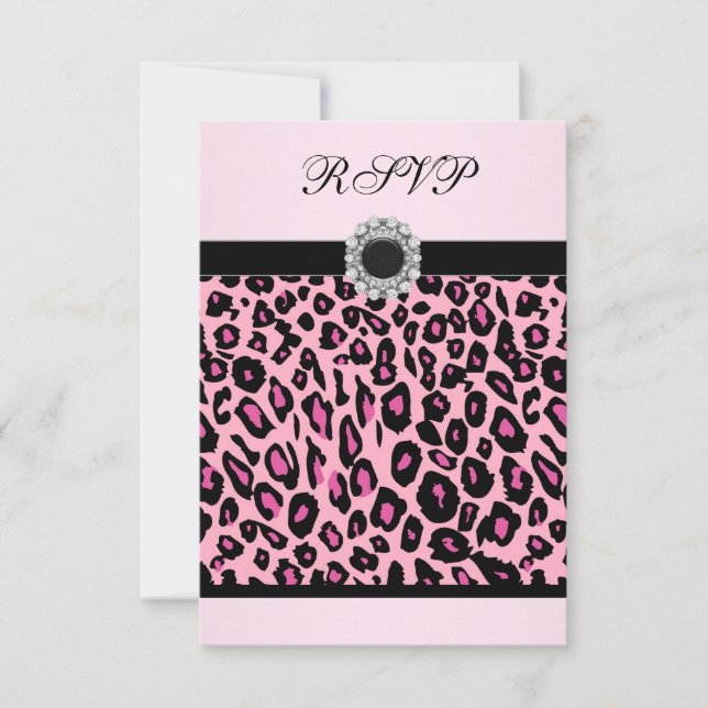 Plantilla RSVP de Leopardo Rosa (Anverso)