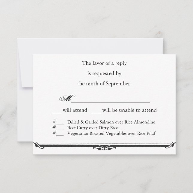 Plantilla RSVP de Ubi Caritas et Amor Wedding (Anverso)