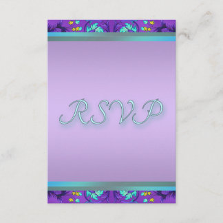 Plantilla RSVP verde azulado Blue Purple