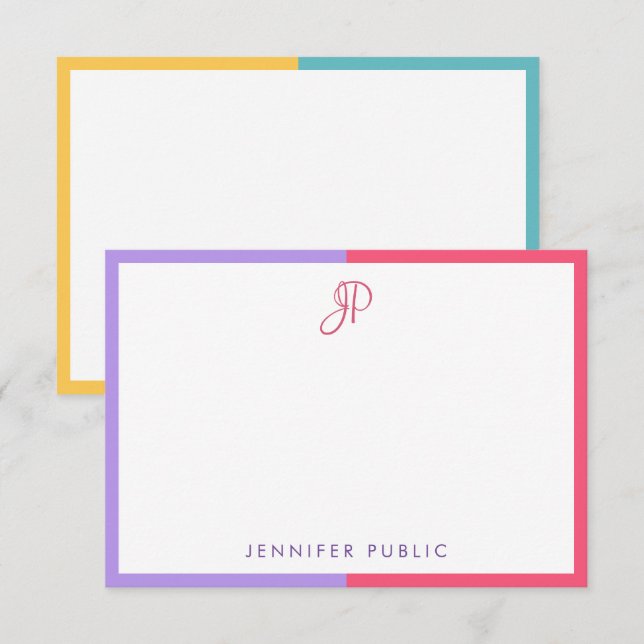 Plantilla simple de monograma caligrafiado moderno (Anverso / Reverso)